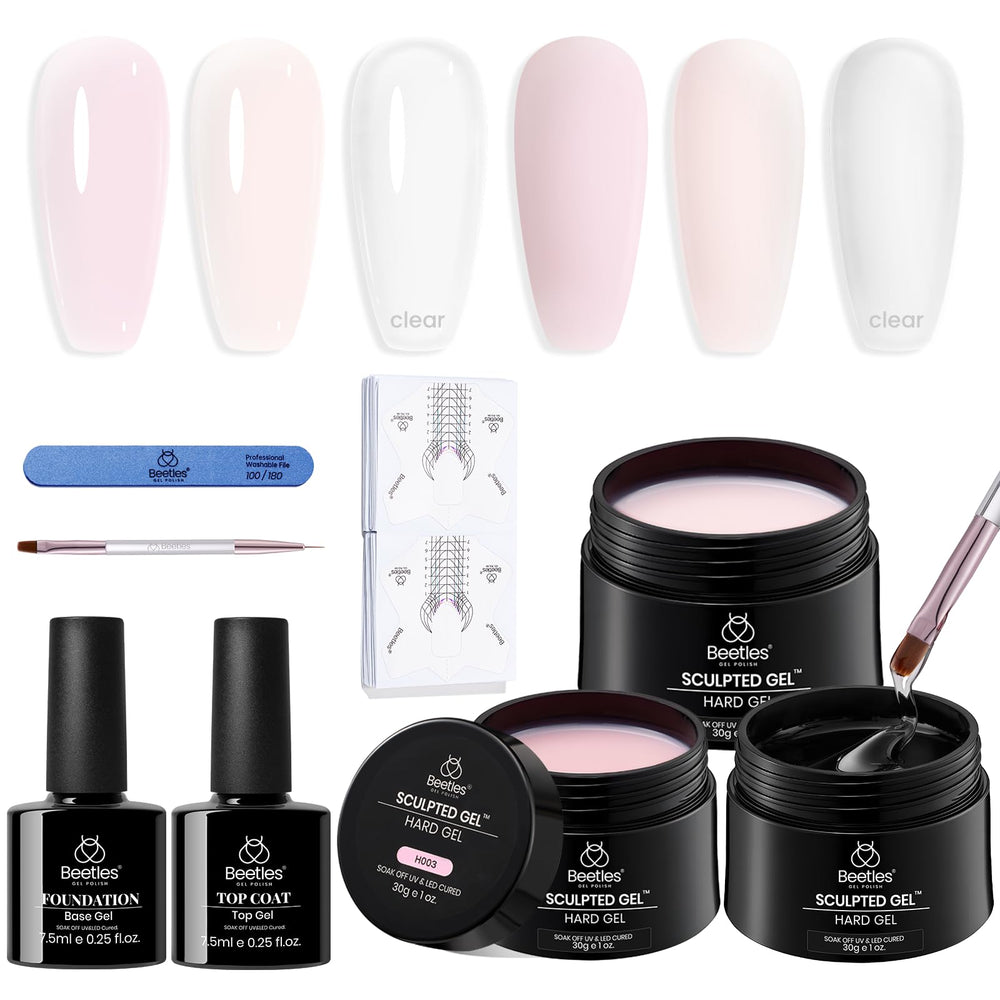Beetles hard gel kit 3 colors box front for salon-quality nails