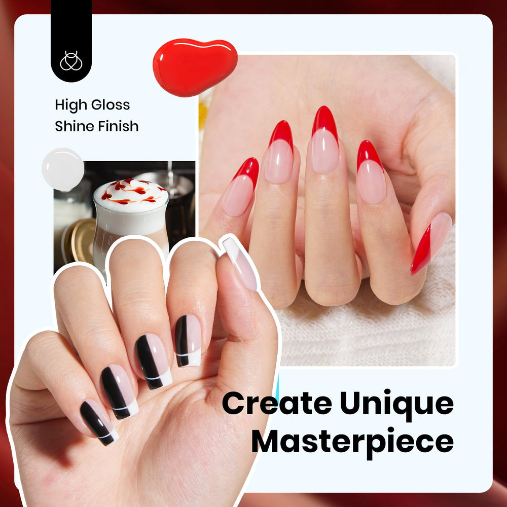 Beetles HEMA-Free white gel polish, clean base for French tips and accents.