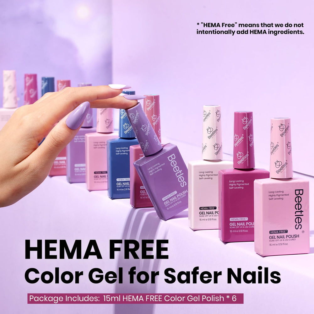 Beetles Hema-Free gel polish set in purple for vibrant, salon-like color at home