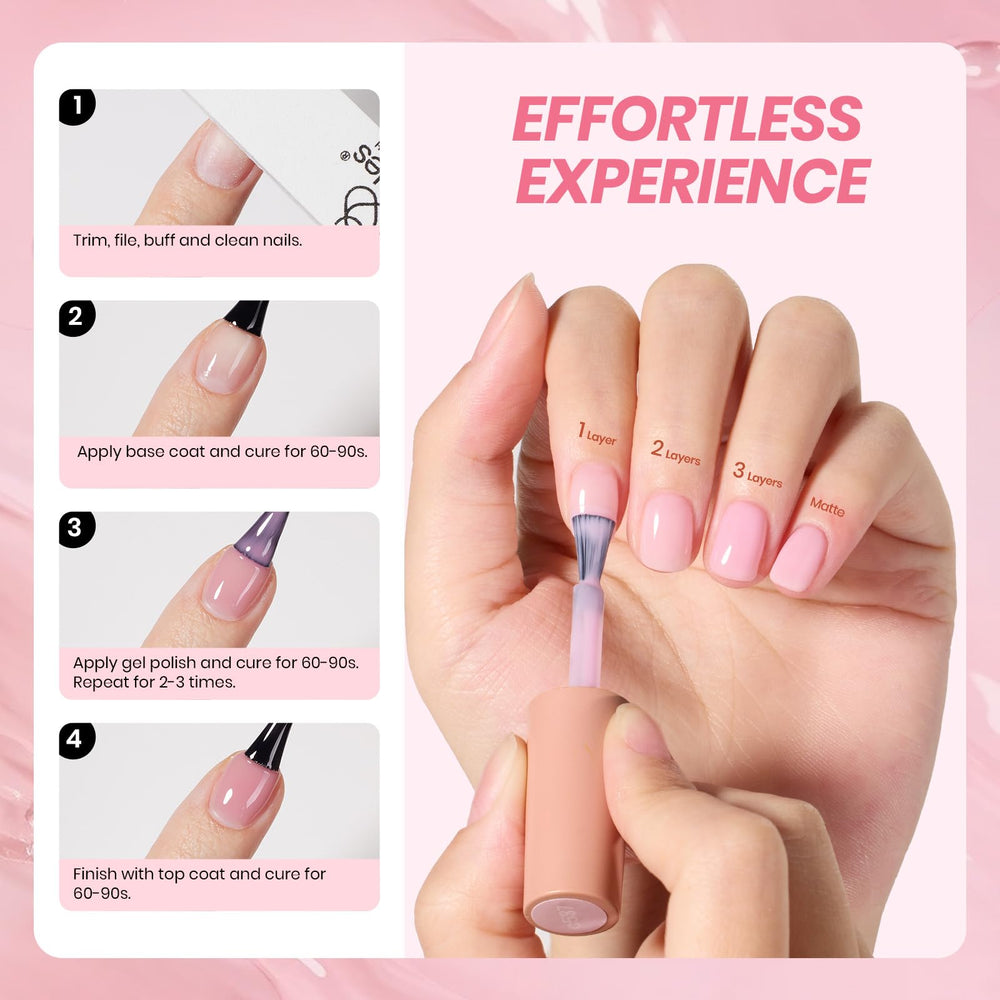 Beetles Jelly Gel Polish French-style nails for a timeless salon look.