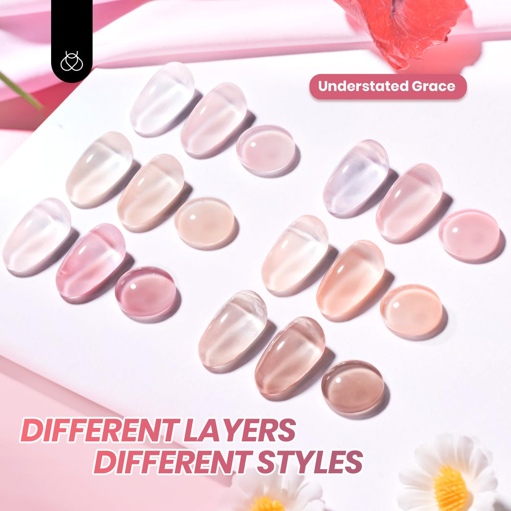 Beetles Jelly Gel French nail swatch suggests chic design options