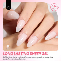 Beetles Jelly Gel Nail Polish Milky Pink shade for a soft, elegant manicure.