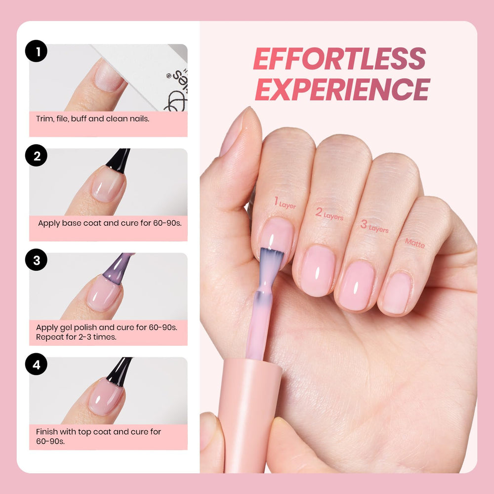 Beetles Jelly Gel nude pink brown swatches for buildable coverage