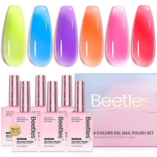 Beetles Jelly Gel Yellow nail polish for vibrant translucent neon look
