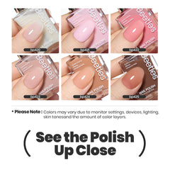 Beetles Jelly Nail Polish peach blossom swatch offers a smooth, even finish.