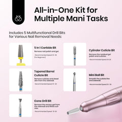 Beetles drill with ergonomic caliper design reducing vibration for comfortable nail care.