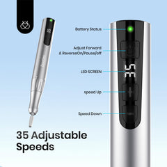 Beetles Nail Drill with Type-C charging cable provides quick power.