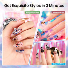 Beetles foil stickers in metal holographic finish for luxe looks.