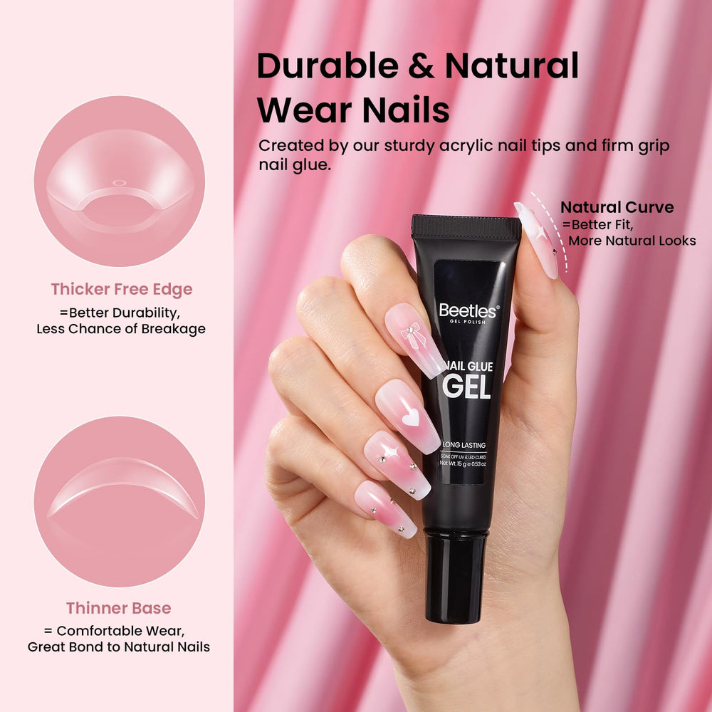 Beetles nail glue 15g – precise application for secure tips.
