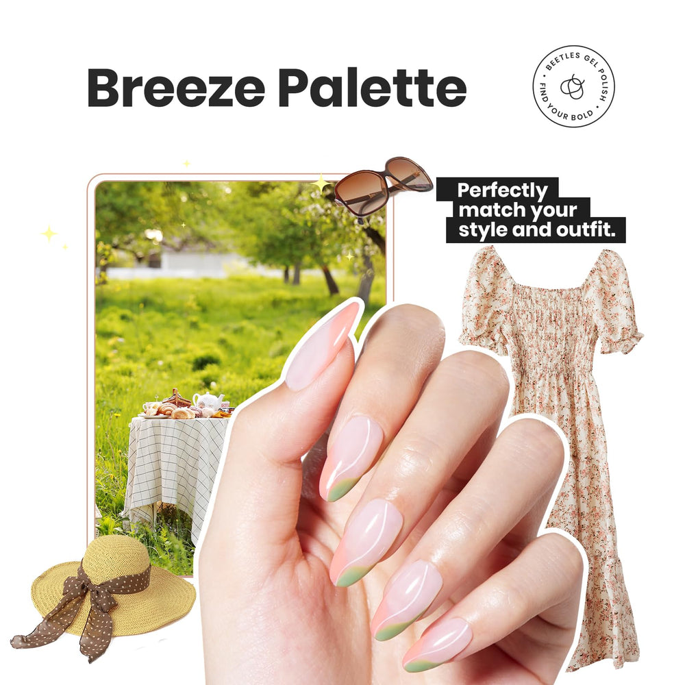 Beetles Nail Polish Set P176 nude swatch shows natural-looking nails