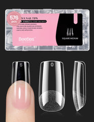 Beetles Nail Tips Medium Square 576Pcs pack for salon-quality at-home nails
