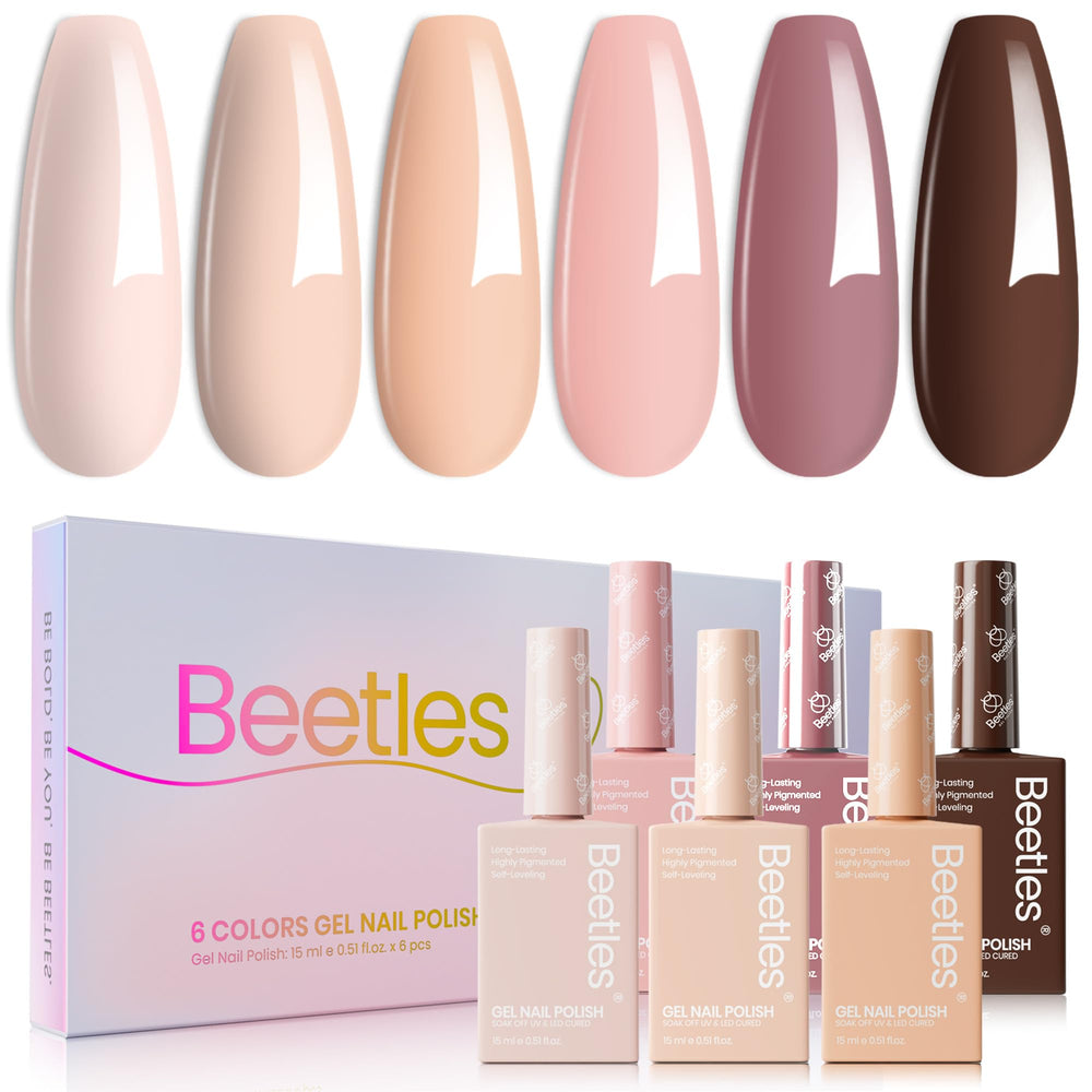 Be beetles neutral gel polish set color swatch for versatile at-home manicures