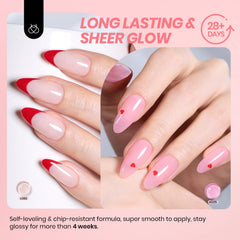 Beetles Nude Gel Polish Set color-03 peach jelly bottle close-up for natural nude nails.