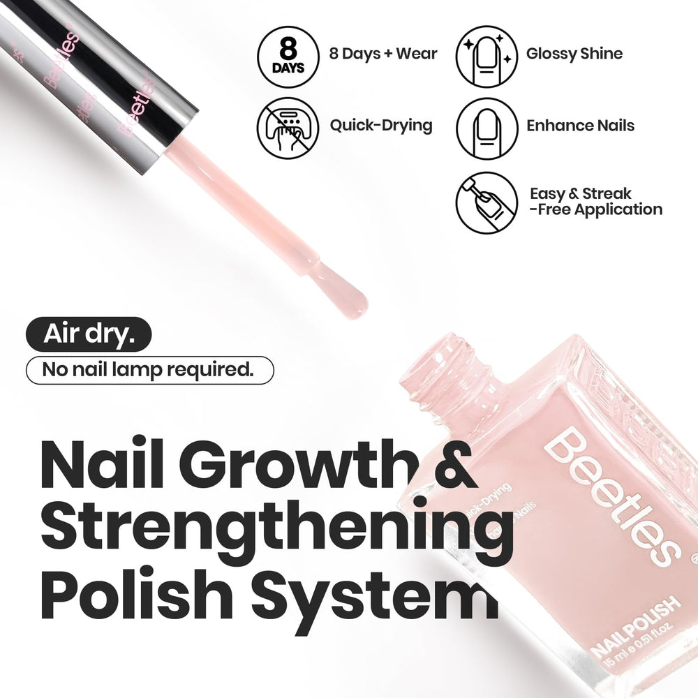 Beetles Nude Nail Polish Set Coconut Mousse shades closeup for chic looks.