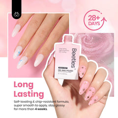 Beetles Nude Pink Gel Polish Na620 swatch for natural manicure base