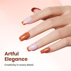 Beetles orange gel polish with base coat prep setup for reliable adhesion.