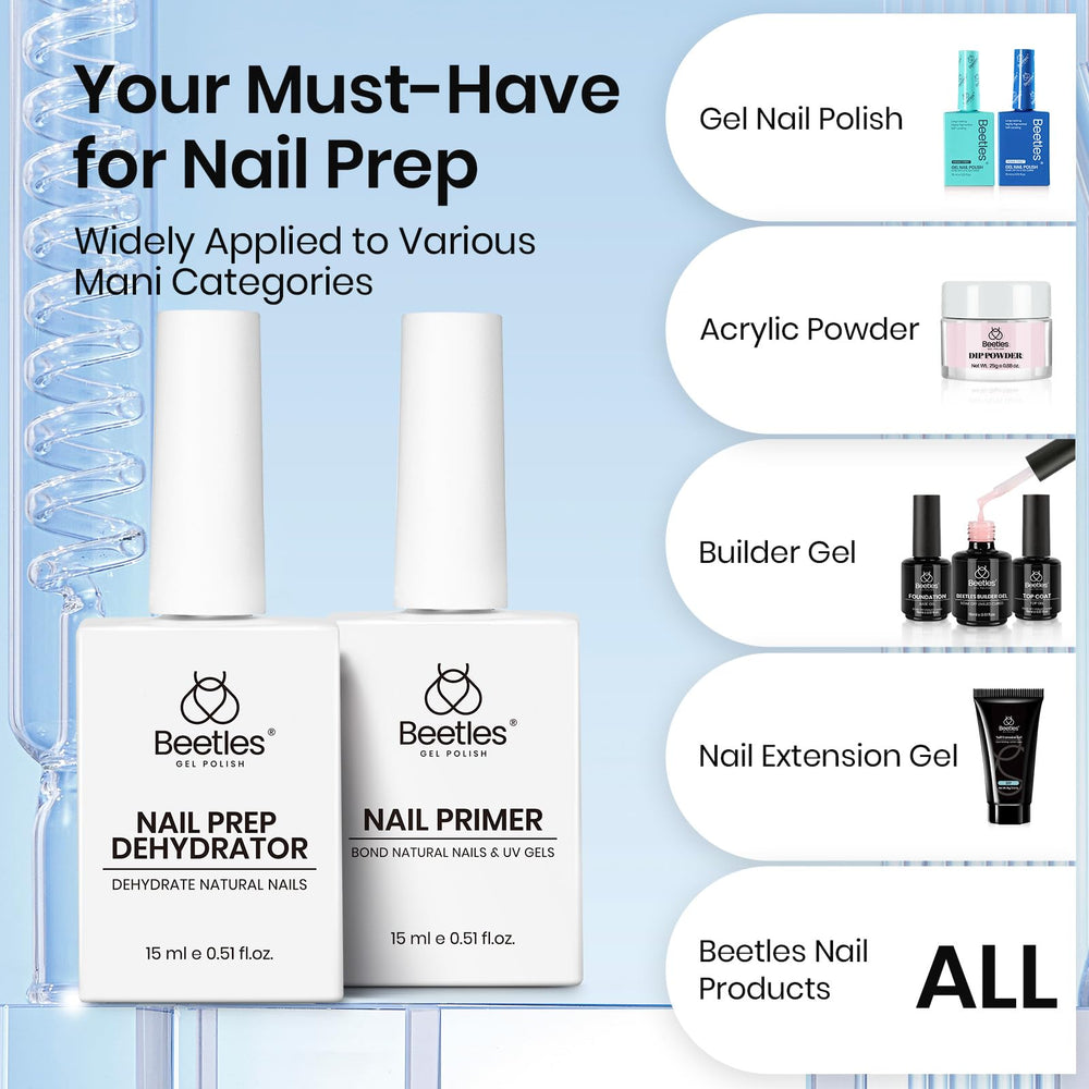 Beetles 8-piece prep set shown for professional or DIY manicures.