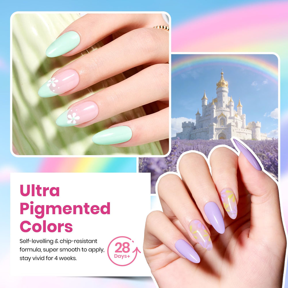 Beetles pastel glitter shimmer swatches offer creative manicure ideas