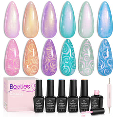 Beetles Pearl Gel Polish Dreamy Carousel collection shown for salon-quality nails.