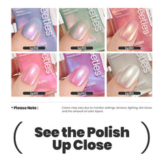 Beetles Pearl Nail Polish Set Mermaid Glow shimmer finish on nails