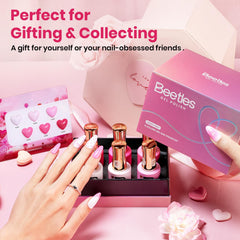 Valentine's Day gift box packaging for Beetles Pink Escape set.