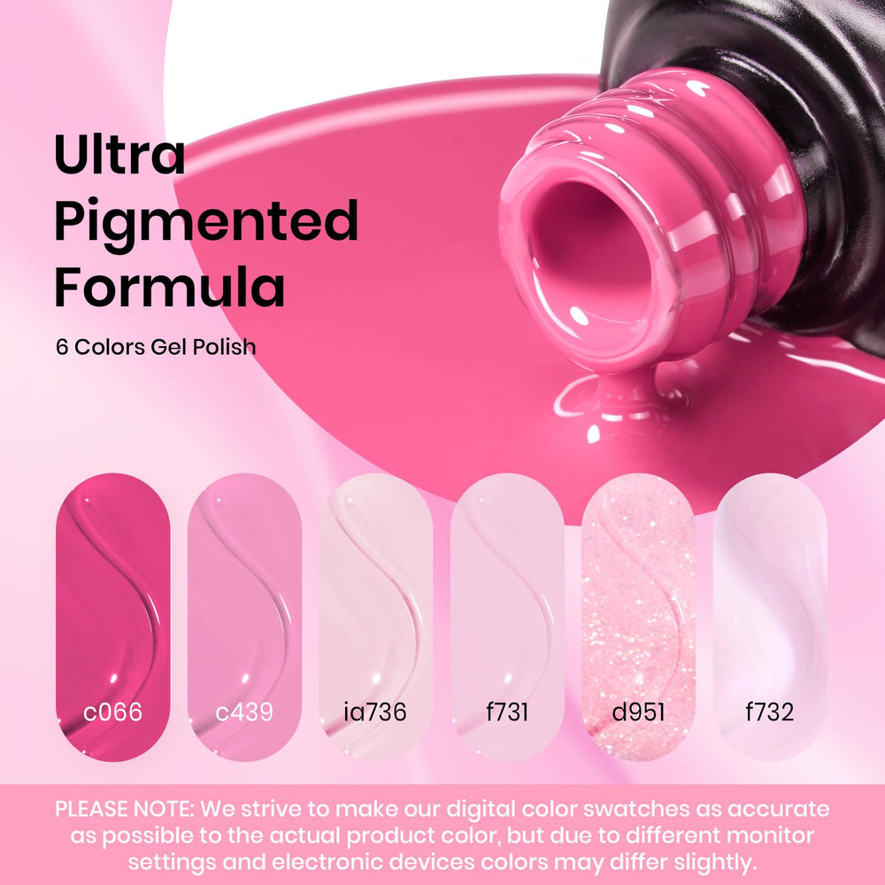 Beetles Pink Gel Polish Rose Glitter swatch shows shimmering pink for special occasions.