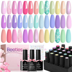 Beetles pink gel nail polish set with 20 colors for vibrant manicures