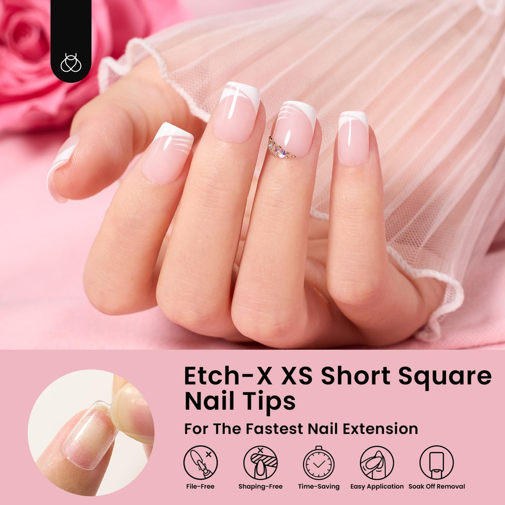 Beetles pre-shaped nail tips reduce shaping for faster, neater applications.