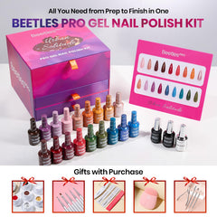 Beetles PRO Gel Polish Kit Urban Solitude base coat in action for durable manicure prep.