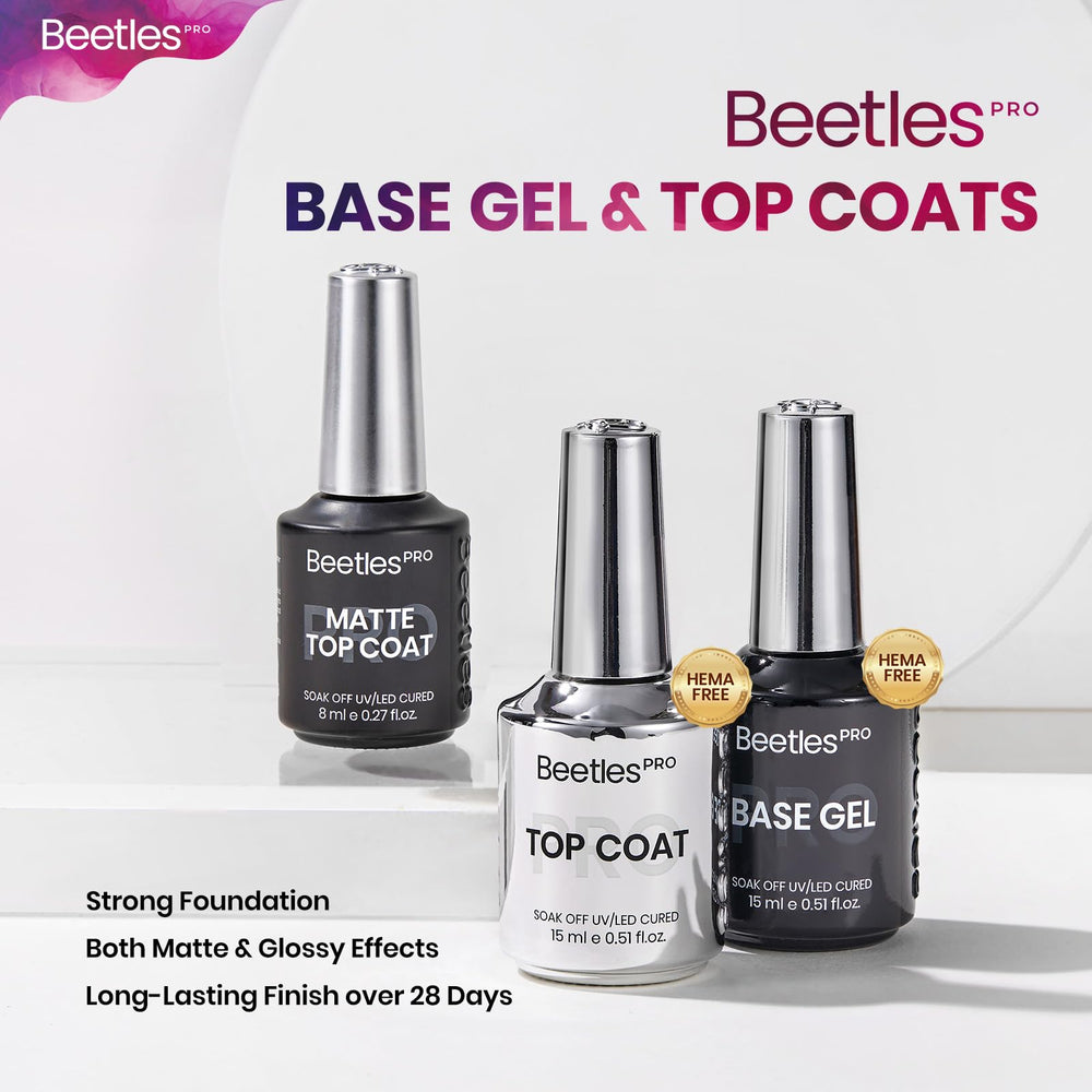 Beetles PRO Gel Polish Kit Urban Solitude fine-line brushes enhance detailed patterns.