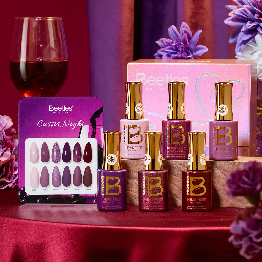Beetles Purple Gel Polish Cassis Night swatches for quick shade matching
