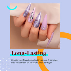 Beetles Purple Glitter Polish Lavender swatch for glam, party-ready nails