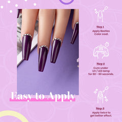 Beetles Purple Nail Polish Magenta Pink Glitter swatch for festive looks