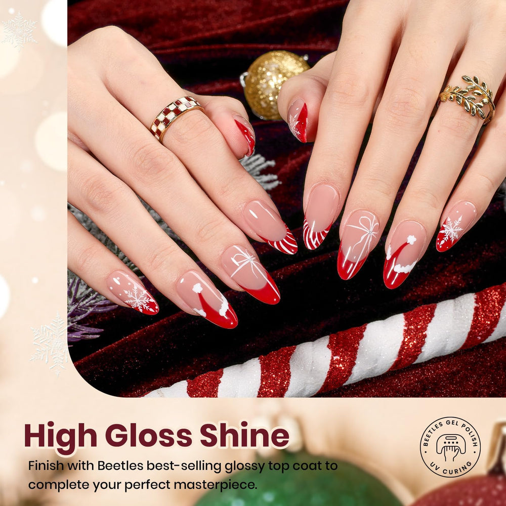 Beetles Rose Gold Silver polish bottle with metallic sheen for festive hands.