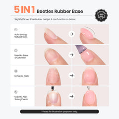 Beetles Rubber Base 15ml ideal for nail repair and reinforcement.