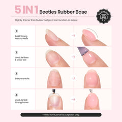 Six nude shades in Beetles kit with 7.5ml bottles for versatile daily manicures.