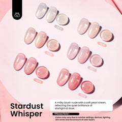 Beetles Rubber Base Gel glitter nude pink finish adds subtle shimmer to the manicure
