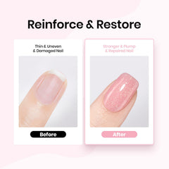Beetles Rubber Base Gel demonstrates smooth self leveling application on nails