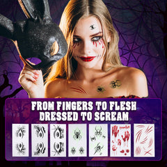 Beetles Scream On Halloween Etch-X tips display for nail shaping inspiration.