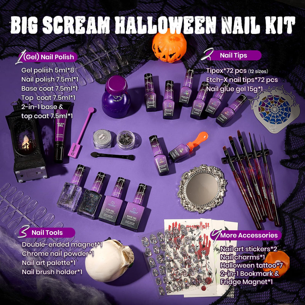 Beetles Scream On Halloween base coat for strong adhesion.