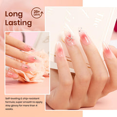 Beetles sheer-pink gel polish Sunset Rose 3 provides soft translucence for elegant nails