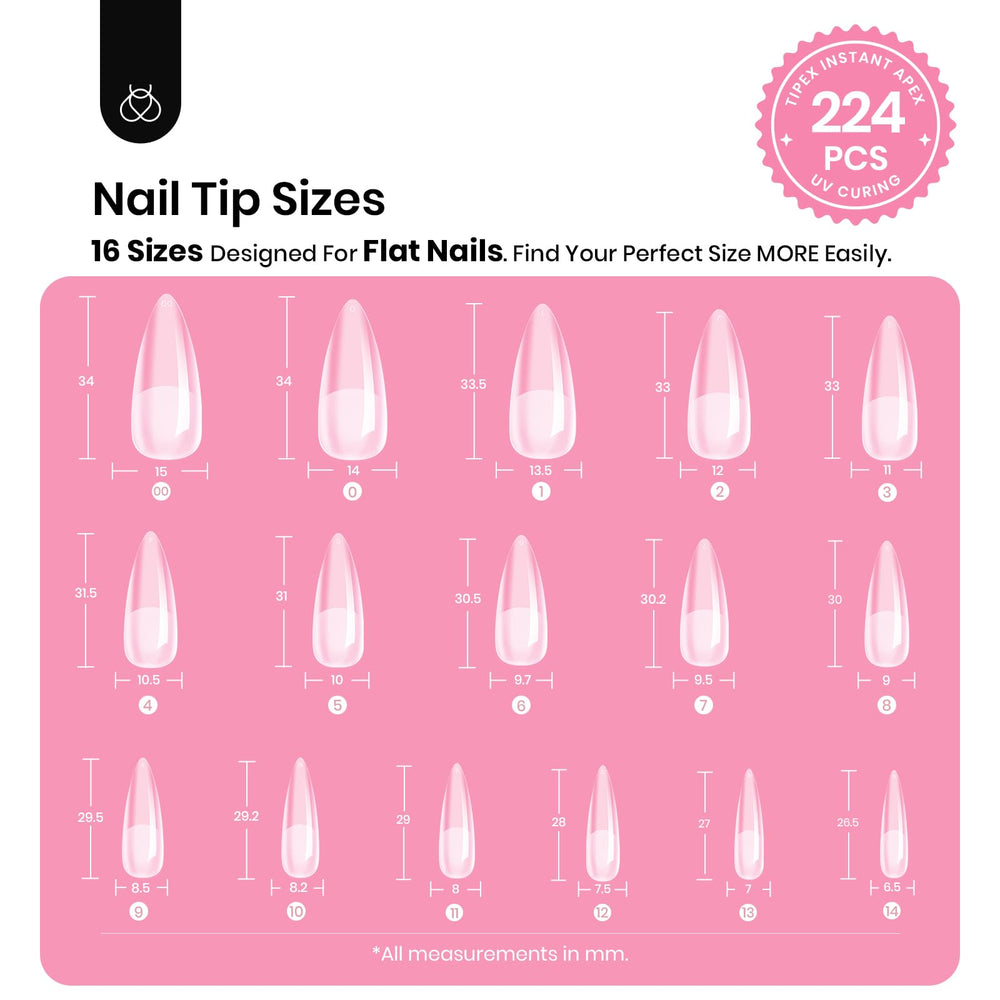 Beetles Tipex 16 sizes pre-shaped tips for precise, comfortable fit.