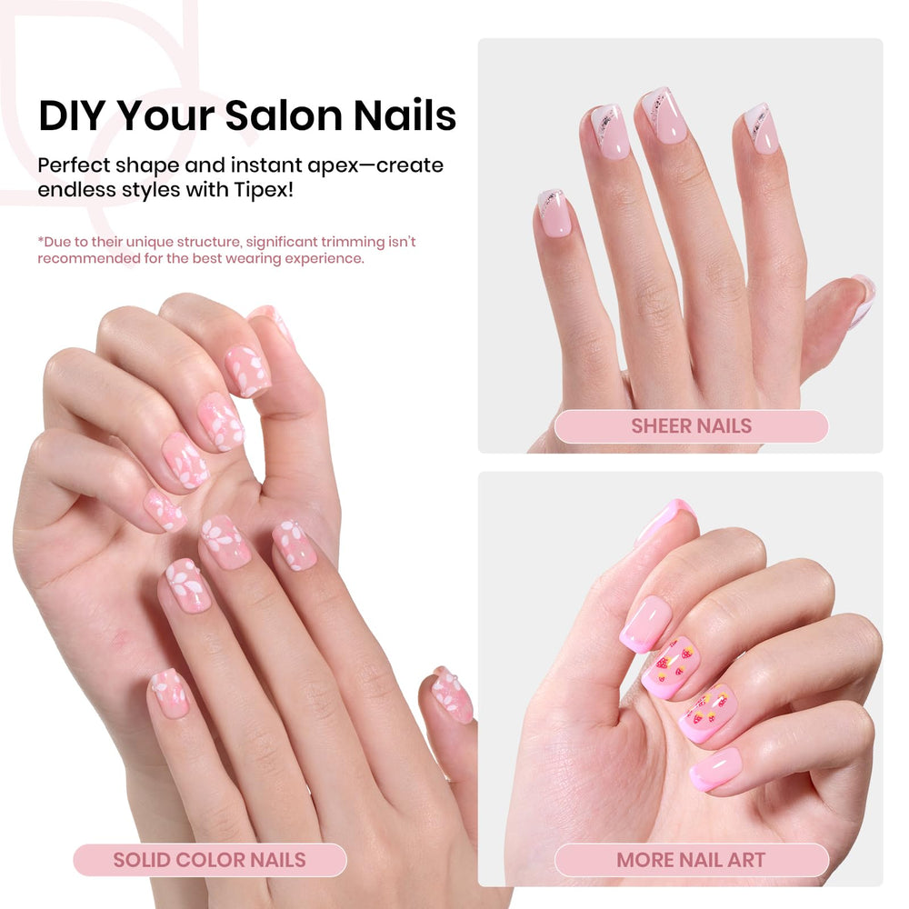 Beetles Tipex extra-short squoval tips for precise, salon-like finishes