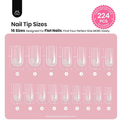 Beetles Tipex tips yield a smooth finish on flat nails.