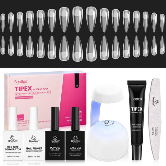 Beetles Tipex Instant Apex Kit contents laid out for salon-quality extensions.