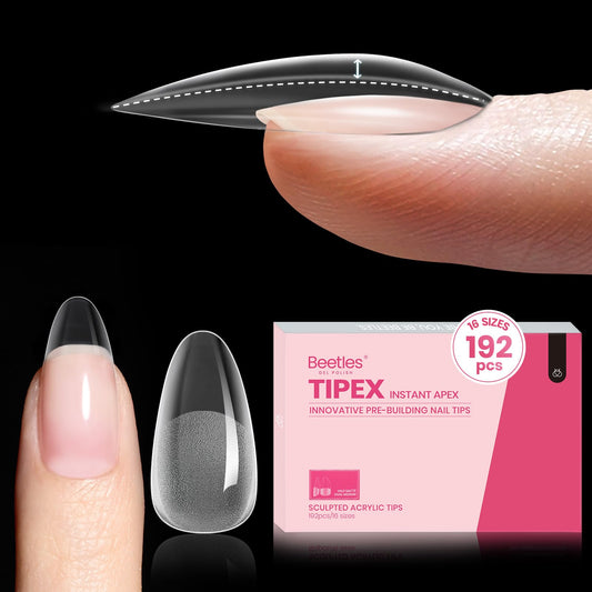 Beetles Tipex Instant Apex Nail Tips 192-piece pack for strong, bubble-free wear.