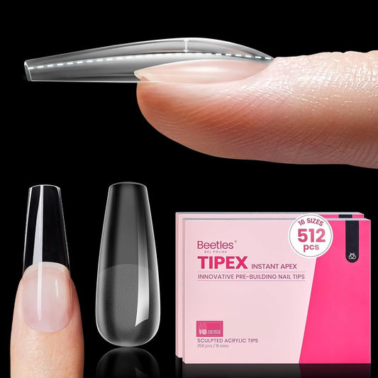 Beetles Tipex coffin long instant apex tips for precise fit and lasting wear