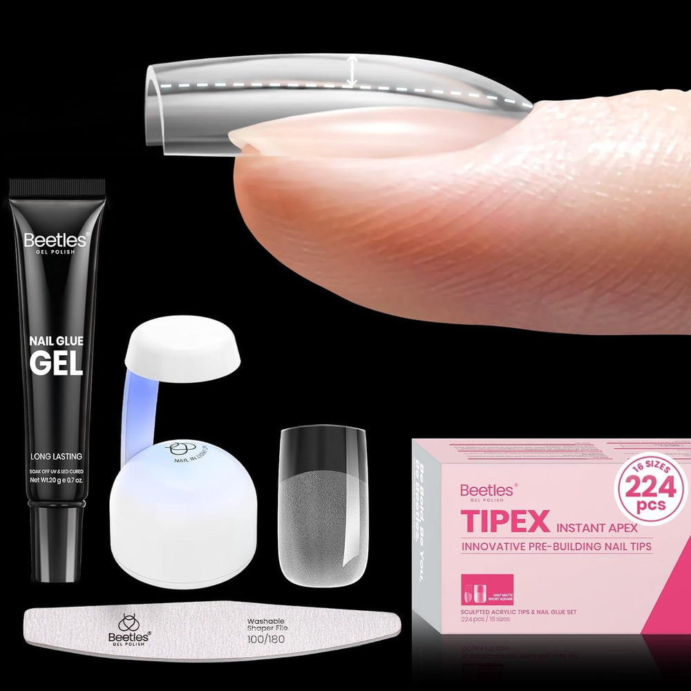 Beetles Tipex Instant Apex Nail Tips Kit for strong extensions.