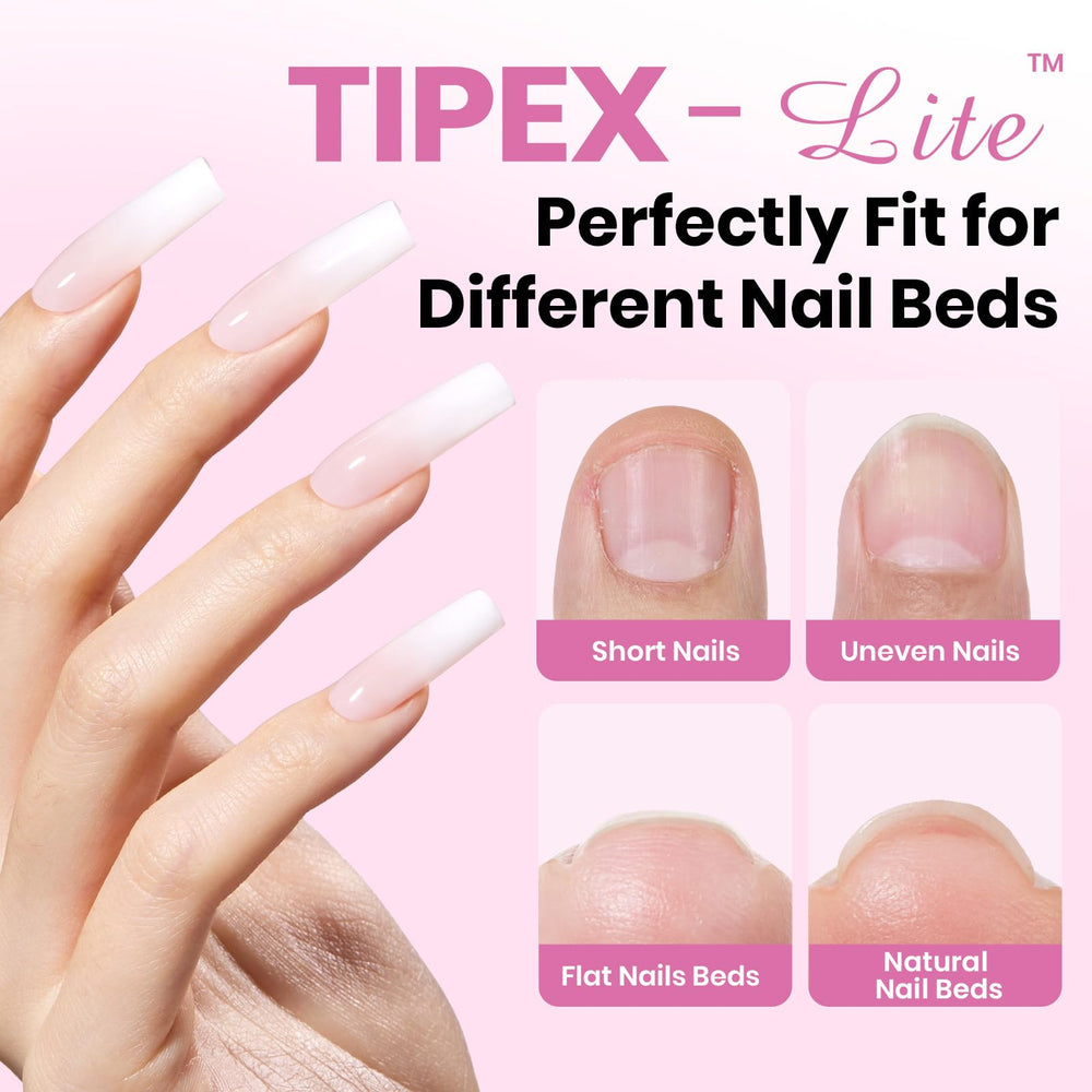 Beetles Tipex Lite 16 sizes of tips ensure a snug fit for most nails.
