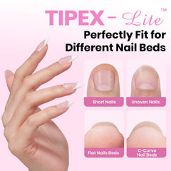 Beetles Tipex Lite almond medium tips with built apex for instant strength